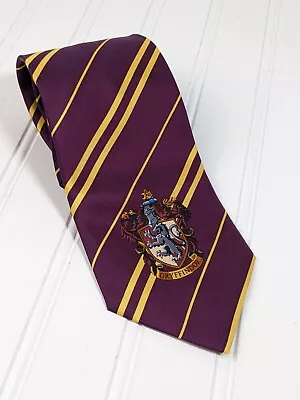 Harry Potter Gryffindor Necktie Burgundy Gold Striped 100% Silk • $8.57