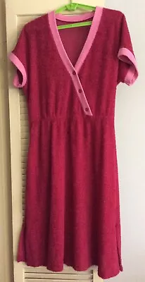 Vtg 70s? Sz M? Terry Cloth Lounge Day Dress Swim Cover Up 38 B 28-38 W FLAWS  • $39.50