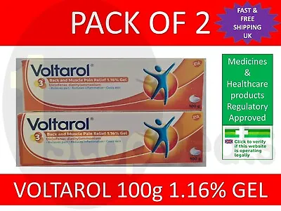 2x Voltarol Pain-Eze Emulgel 100G Back & Muscle Pain Relief 1.16% Gel • £19.99