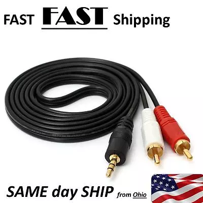 Standard Headphone Jack Connection -to- Home Stereo Receiver Cable GOLD • $13.98