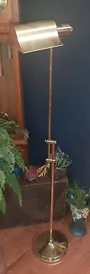 Vintage Mid Century Modern Adjustable Brass Pharmacy Floor Lamp • $95.99