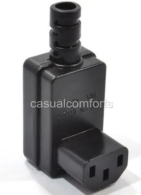 90° Right Angle Plug Rewireable Iec C13 Socket For Mains Power Kettle Pc Tv Lead • £4.39