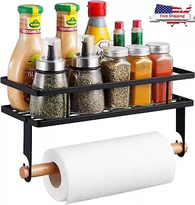 Strong Magnetic Spice Holder Rack Paper W/ Towel Holder Kitchen Organizer Shelf • $24.89