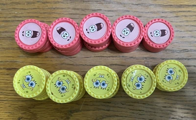 $4.99 • Buy Last Chance! Spongebob Squarepants & Patrick - Connect 4 Game Pieces Lot Blocker
