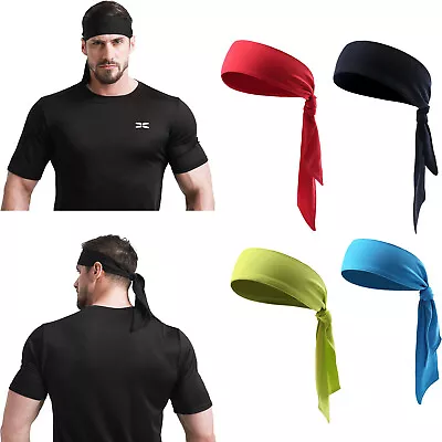 Head Tie Hair Back Band Sports Headband Men Women Ninja Bandana Wrap Sweatband • $7.92