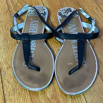 Sam & Libby Black T Strap Sandals Size 7.5 • $17.09