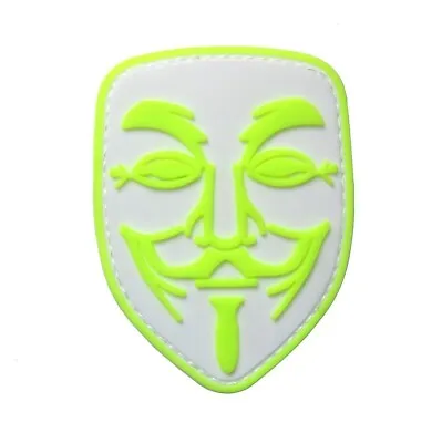 $6.99 • Buy 3D PVC V For Vendetta Anonymous Guy Fawkes Mask Logo Rubber Hook Patch White
