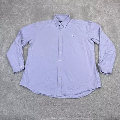 Vineyard Vines Whale Shirt Mens Extra Large Purple Slim Fit Oxford OCBD Preppy • $24.95