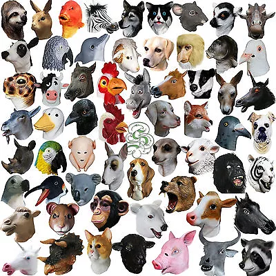 £19.99 • Buy 1 . Latex Full Head Overhead Animal Cosplay Masquerade Fancy Dress Carnival Mask