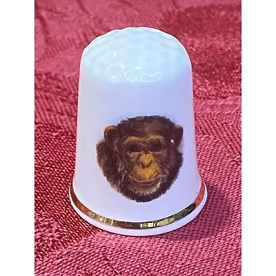 Vintage Chimpanzee Monkey Bone China Thimble From England • $6