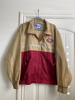 Vintage San Fransisco 49ers NFL Logo Athletic Windbreaker Jacket Size L • $49.88