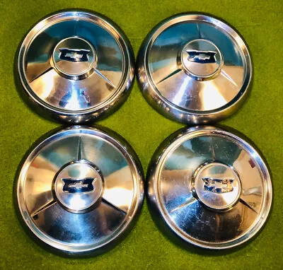 Vintage 1954 Chevy Belair Dog Dish Poverty Hubcaps Wheel Covers • $115