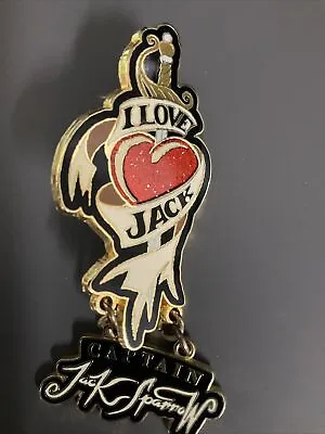 Disney World WDW Pin I LOVE JACK Captain Jack Sparrow Pirates Of The Caribbean • $10