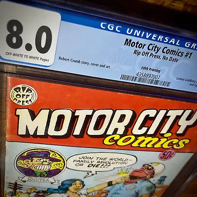 Motor City Comics #1 CGC 8.0 VF Underground Comix 1969 Rip Off Press R. Crumb • $177.77