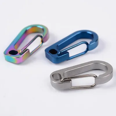£5.49 • Buy Titanium Alloy Carabiner D-Ring Keychain Clip Snap Hook Buckle Karabiner Keyring