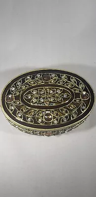 Oval Shaped Swarovski Crystal Blingy Trinket Jewelry Box • $24.95