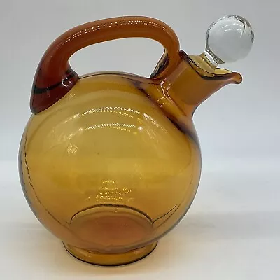 Cambridge 3400 Amber Tilt Decanter Mint Condition Holds 36 Ounces With Stopper • $39