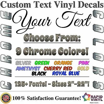 Chrome Custom Vinyl Lettering Text Decal Car Truck Boat RV Trailer Garage Home • $29.99