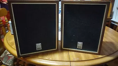 Vintage Catalina Made In Japan Wood  Bookshelf Speakers 11  X 6  X 9 . Working. • $40