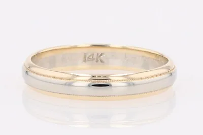 3.6mm Polished Milgrain Wedding Band Ring 14k Multi-Tone Gold 2.64 Grams Size 8 • $157.99