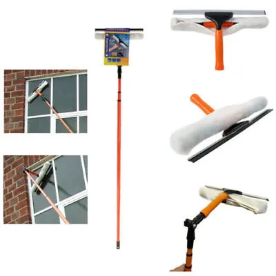 £11.95 • Buy 3.5m Telescopic Conservatory Window Glass Cleaning Cleaner Kit With Squeegee