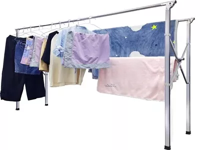 H-Type Metal Clothes Drying Rack 79 In Extended Length Foldable Design • $49.50