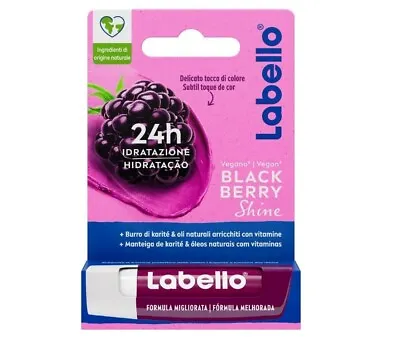 Labello Lip Balm Black Berry Shine 48 G Vegan 4023 • £10.30