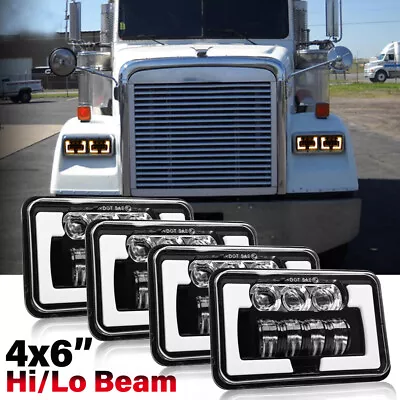 4x 4x6  LED Headlights DRL Fit For Freightliner FLD120 1988-2010 FLD112 Classic • $77.46