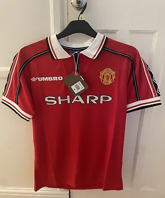 Manchester United 1999 Treble Winning Shirt Short Sleeve Size M • £24.99