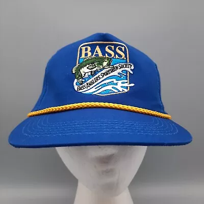 Vintage B.A.S.S Snapback Rope Adjustable Fishing Hat Cap Made In USA • $14.99