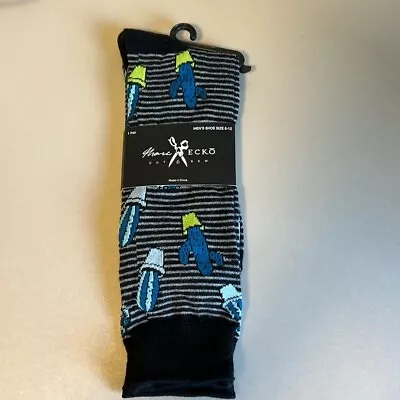 New Mens Marc Ecko Cactus Crew Socks Nwt Shoe Size (6 - 12) Black/blue • $9