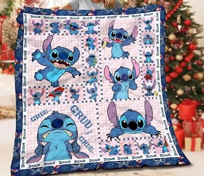 Cute Lilo And Stitch Quilt Blanket Lilo And Stitch Blanket Cute Stitch Blanket • $69.95