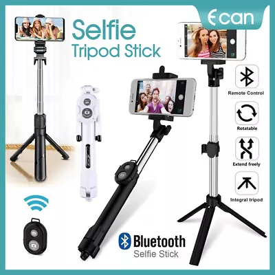 Universal Tripod Bluetooth Telescopic Handheld Selfie Stick Phone Holder Remote • $11.90