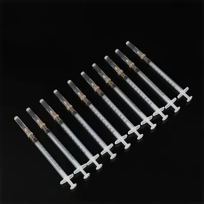 10Pcs 1ml Plastic Syringe Needle Feeder Industry Syringe With Hats Syringes R • $17.11