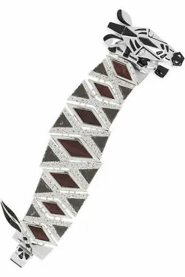 MARC BY MARC JACOBS Zebra Enameled Cubic Zirconia And Wood Bracelet • $99.99
