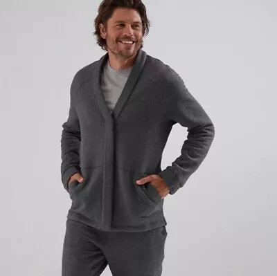 Lunya Lahgo Mens Cardigan Sweater Restore Double Faced Small Gray Oversized Soft • $198