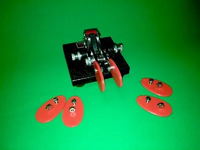 IDAHO Made No Key Morse Code 2 Red Paddle Knob S +Screws&Nuts For Brown Brothers • $27.73