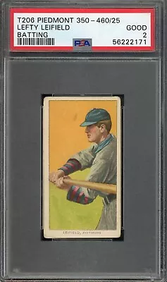1909-11 T206 Lefty Leifield Pittsburgh Pirates Piedmont 350-460 PSA 2 • $78.99