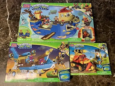 Mega Bloks Skylanders Swap Force Flynn’s Rescue Ship & Jet Boat & Boss Tank Lot • $25