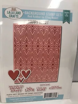 LA-LA LAND CRAFTS Happy Heart Background Stamp Set • $16.99