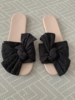 H&M Broderie Black Sandals Size 5 EU 38 NEW • £3.99