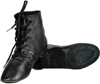 Cheapdancing Men’s Practice Dancing Shoes Soft Leather Flat Jazz Boots 9.5 • $8.89