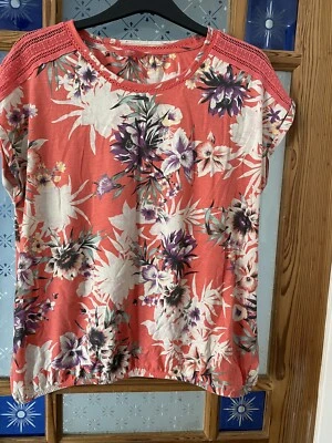 £4.99 • Buy 💕Pretty Next Size 20 Tropical Print T-shirt Elastic Waist Shoulder Detail #85💕
