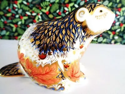 £89 • Buy Royal Crown Derby Riverbank Beaver Limited Edition Gold Stopper   Paperweight