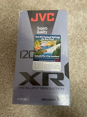 JVC T-120 XR VHS Blank Video Cassette Tape 3 Pack EP 6 Hours SP 2 Hours Sealed • $19.95