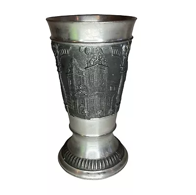 Vintage Irish Pewter Goblet Chalice Cup City Scene Mullingar Pewter Ireland • $29.95