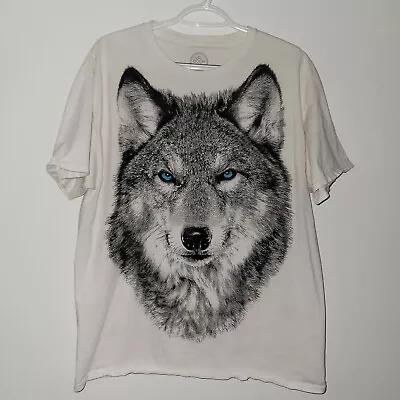 DOM Wolf Big Print Short Sleeve T-Shirt Men's Size Large White • $10.95