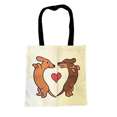 Dachshund Love Tote Bag 15  X 16  Weiner Dog Pink Heart Satchel • $9.50