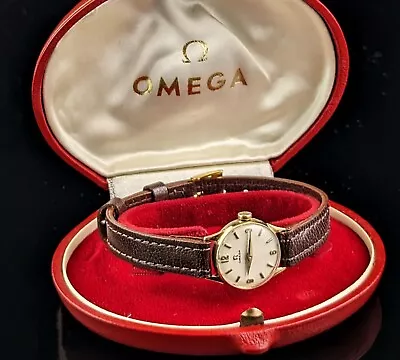 Vintage 9ct Gold Ladies Omega Wristwatch Boxed • $433.93
