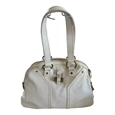 Yves Saint Laurent Vintage Rive Gauche  Leather Muse Bag Ivory White • £120.47